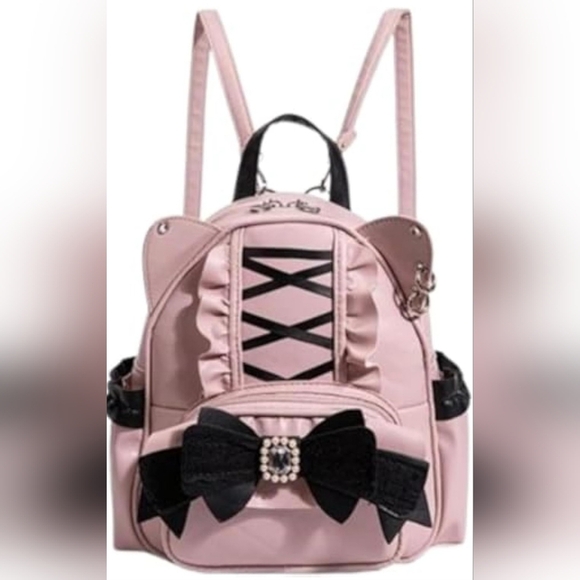 Handbags - Kawaii Cat Ear Backpack – Pink Lolita Y2K Style